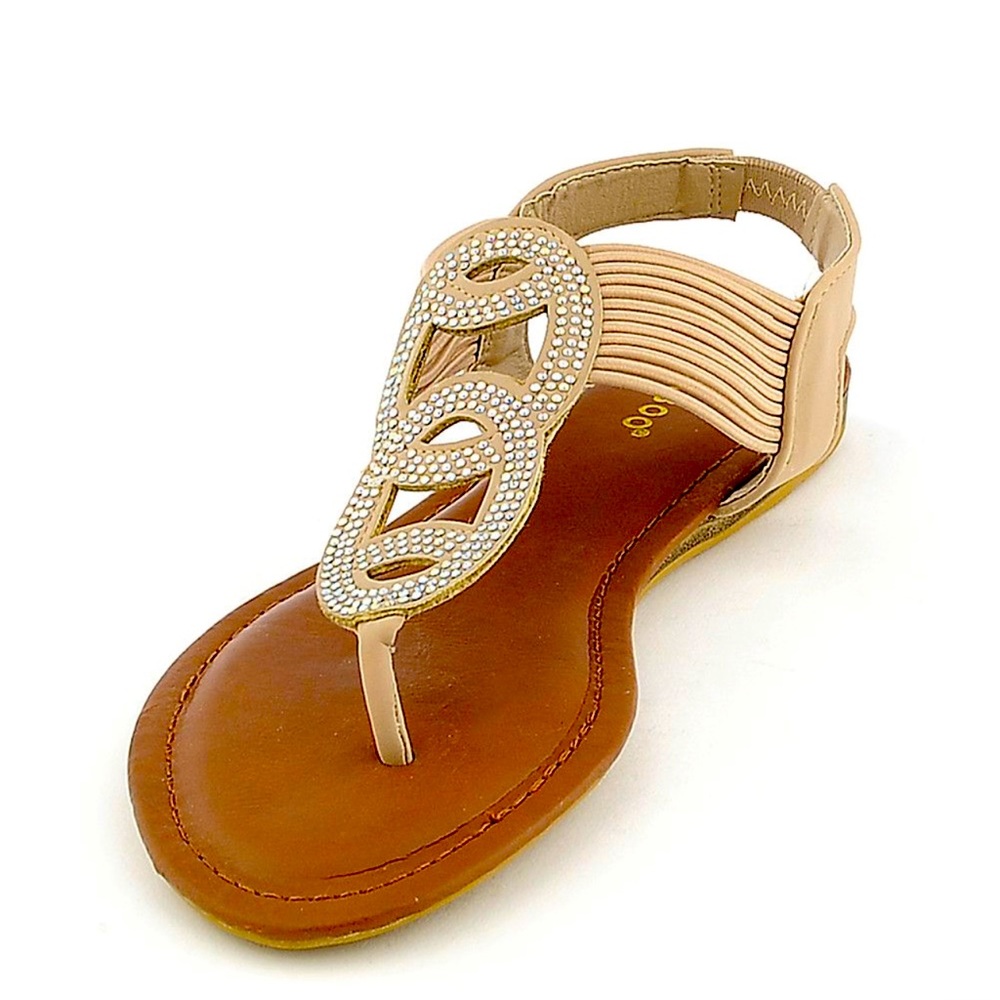 Flat sandals with Rhinestones